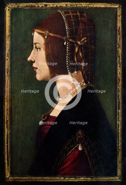 Beatrice d'Este (1475-1497), c1490.Artist: Leonardo da Vinci