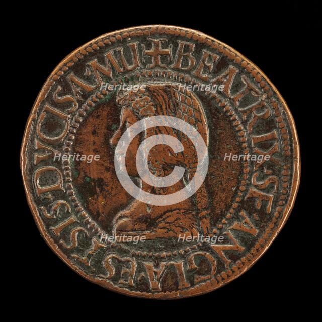 Beatrice d'Este, 1475-1497, Wife of Lodovico Maria Sforza 1491 [reverse], 1497. Creator: Unknown.