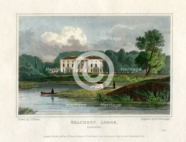 Beaumont Lodge, Windsor, Berkshire, 1818. Artist: MS Barenger