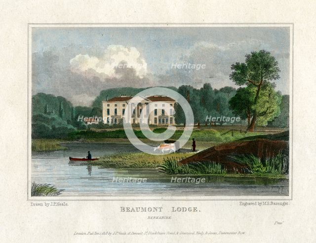 Beaumont Lodge, Windsor, Berkshire, 1818. Artist: MS Barenger
