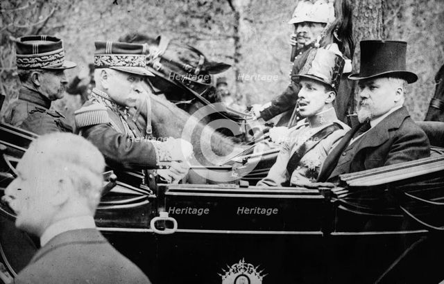 Beaudemoulin, King of Spain, Poincare, 1913. Creator: Bain News Service.