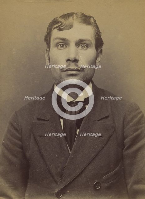 Beaulieu. Henri, Félix, Camille. 23 ans, né le 30/11/70 à Paris Ve. Comptable. Anarchiste...., 1894. Creator: Alphonse Bertillon.