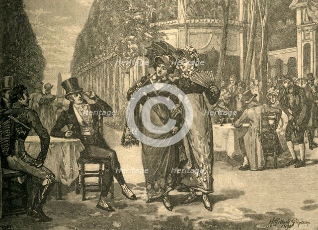 Beaus and belles of the Regency period, early 19th century (c1890). Creator: Henry Gillard Glindoni.