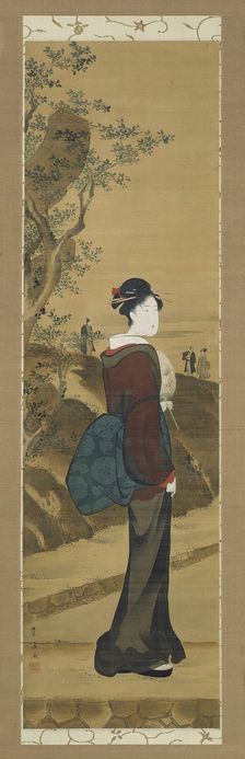 Beauty at the Mimeguri Shrine, Edo period, Bunka era c. 1804/18. Creator: Utagawa Toyohiro