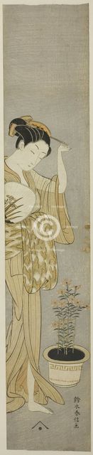 Beauty Adjusting her Hairpin, c. 1768/69. Creator: Suzuki Harunobu.