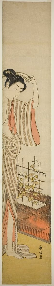 Beauty and Morning Glories, n.d. Creator: Suzuki Harunobu