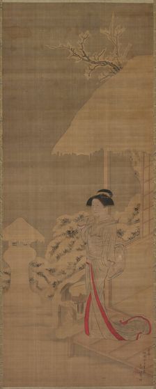 Beauty (Bijin) in the Snow, late 18th-early 19th century. Creator: Kokan Shiba (Japanese, 1747-1818)