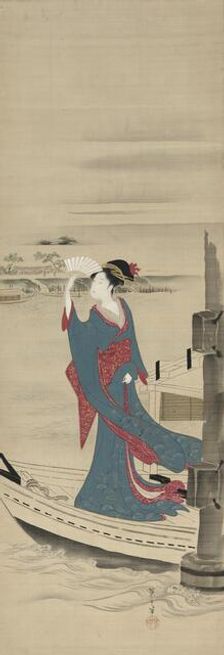 Beauty in a Boat on Sumida River, late 1700s-early 1800s. Creator: Ch?bunsai Eishi (Japanese, 1756-1829)