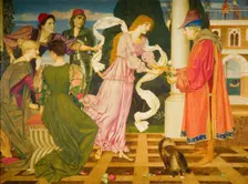Beauty Receiving the White Rose from her Father, 1899. Creator: Joseph Edward Southall