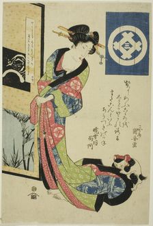 Beauty representing winter, from an untitled series of beauties representing the four..., c. 1818/30 Creator: Utagawa Kuniyasu