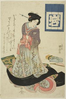 Beauty representing spring, from an untitled series of beauties representing the four..., c. 1818/30 Creator: Utagawa Kuniyasu