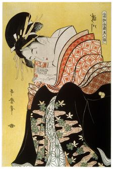 Beauty Takigawa from the Tea-house Ogi late 18th or early 19th century. Artist: Kitagawa Utamaro