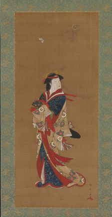 Beauty with Butterflies, 18th century. Creator: Shunsho