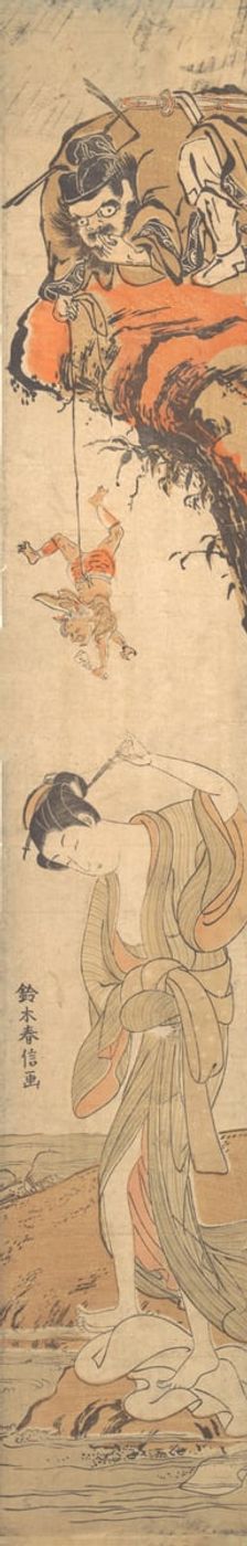 Beauty with Demons, 18th century., 18th century. Creator: Suzuki Harunobu