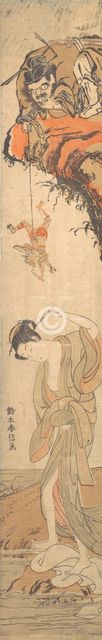 Beauty with Demons, 18th century., 18th century. Creator: Suzuki Harunobu.