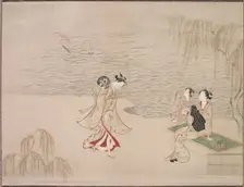 Beauties at the Seashore, c. 1765-1792. Creator: Ippitsusai Buncho (Japanese)