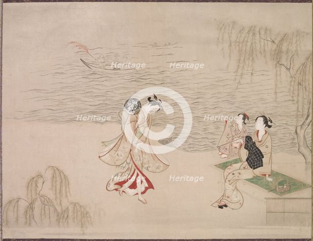 Beauties at the Seashore, c. 1765-1792. Creator: Ippitsusai Buncho (Japanese).