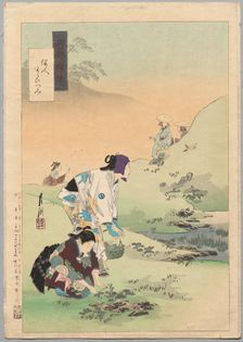 Beauties Harvesting Bracken, from the series Gekko’s Miscellaney, c. 1886-1899. Creator: ?gata Gekk? (Japanese, 1859-1920)