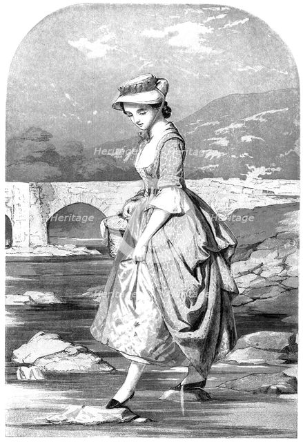 Beauties of England and Wales - "The Squire's Daughter", Staffordshire - by J. Absolon - exhibited i Creator: Unknown.