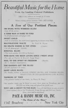 Beautiful music for the home from the leading Colored publishers; The Pace & Handy Music, 1918-1922. Creator: Unknown