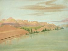 Beautiful Clay Bluffs, 1900 Miles above St. Louis, 1832. Creator: George Catlin