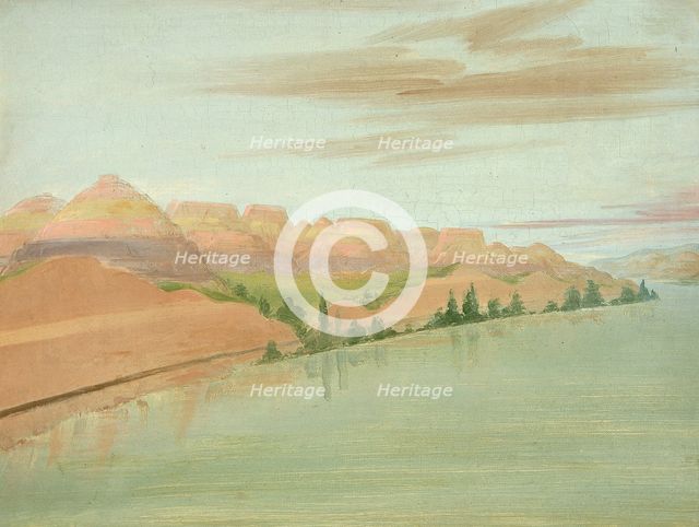 Beautiful Clay Bluffs, 1900 Miles above St. Louis, 1832. Creator: George Catlin.