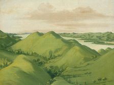 Beautiful Grassy Bluffs, 110 Miles above St. Louis, 1832. Creator: George Catlin