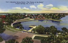Beautiful Spring Bayou, the Venice of the South, Tarpon Springs, Florida, USA 1940