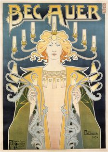 Bec Auer, 1896. Artist: Privat-Livemont, Henri (1861–1936)