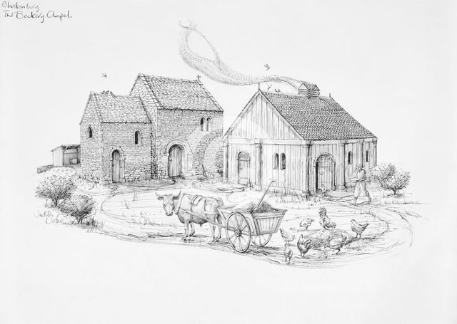Beckery Chapel, Glastonbury, c5th-6th century, (1990-2010). Artist: Judith Dobie.