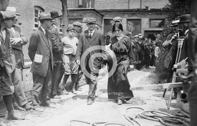 Becky Edelson [i.e., Edelsohn] under arrest -- Tarrytown, 1914. Creator: Bain News Service.