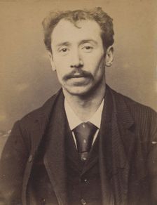 Becu. Lucien. 27 ans, né à la Conté d'Abigny (Pas-de-Calais). Garçon de café. Pas de motif..., 1894. Creator: Alphonse Bertillon