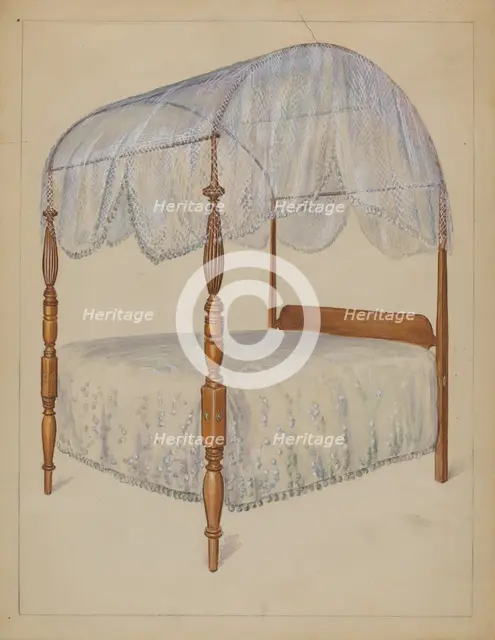 Bed, 1935/1942. Creator: Bernard Gussow.