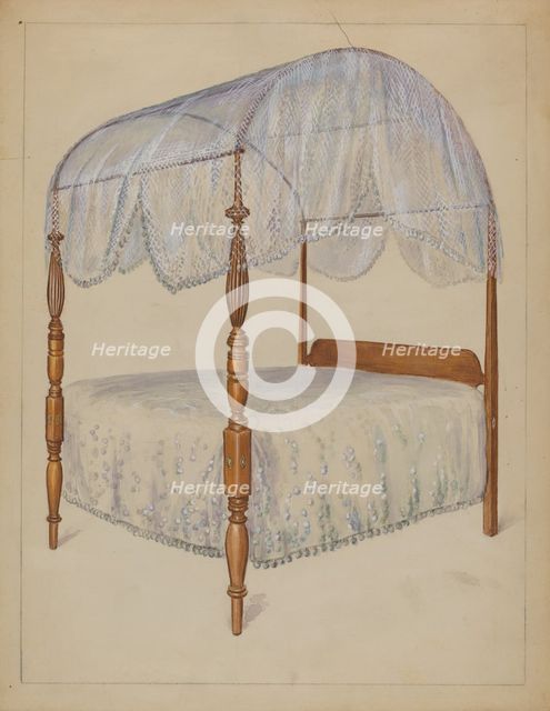 Bed, 1935/1942. Creator: Bernard Gussow.