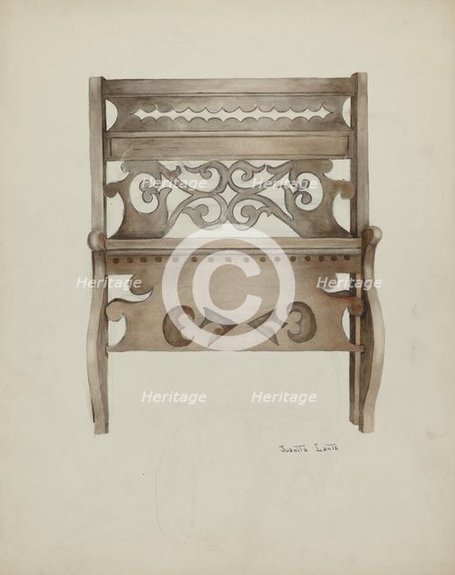 Bed, 1935/1942. Creator: Juanita Lantz.