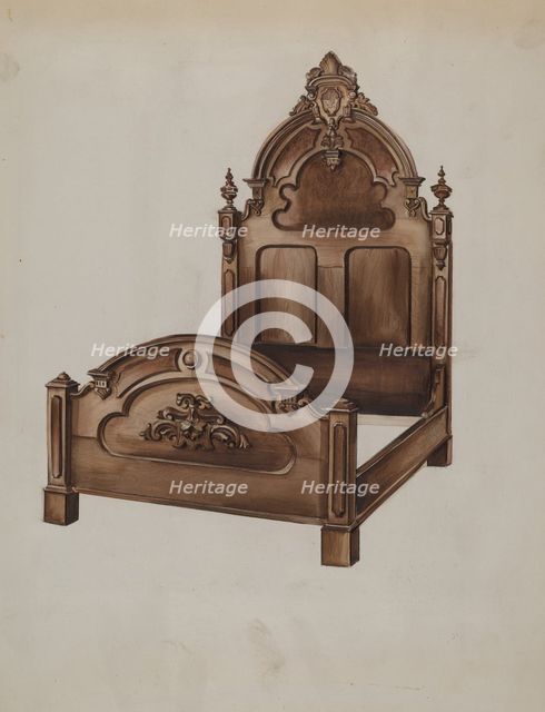 Bed, c. 1936. Creator: Natalie Simon.