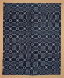 Bed Cover (Overshot Coverlet), about 1840. Creator: Unknown