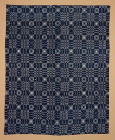 Bed Cover (Overshot Coverlet), about 1840. Creator: Unknown