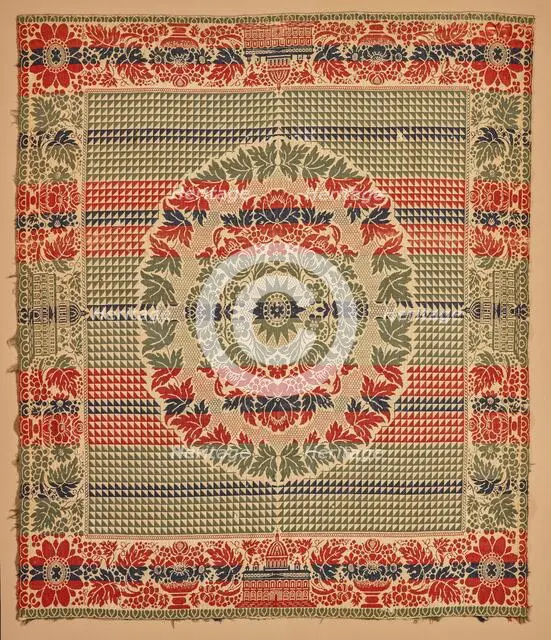 Bed Cover (Coverlet), about 1860. Creator: Unknown.