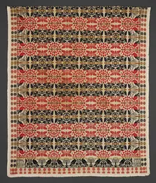 Bed Cover (Jacquard Coverlet), 1837. Creators: Benjamin Kiehl, Wiliam Kilian
