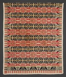 Bed Cover (Jacquard Coverlet), 1837. Creators: Benjamin Kiehl, Wiliam Kilian