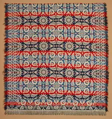 Bed Cover (Jacquard Coverlet), 1841. Creator: Peter Hartman