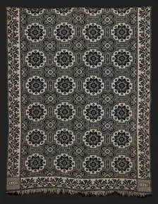 Bed Cover (Jacquard Coverlet), 1842. Creator: Cockefair Mill