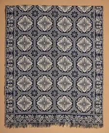 Bed Cover (Jacquard Coverlet), 1845. Creator: John Muir