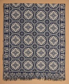 Bed Cover (Jacquard Coverlet), 1845. Creator: John Muir