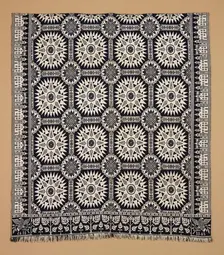 Bed Cover (Jacquard Coverlet), 1845. Creator: Samuel Graham