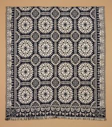 Bed Cover (Jacquard Coverlet), 1845. Creator: Samuel Graham