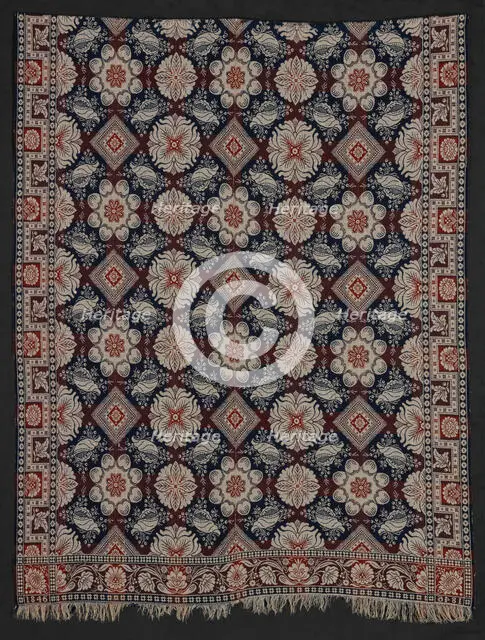 Bed Cover (Jacquard Coverlet), 1846. Creators: John LaTourette, Sarah LaTourette.