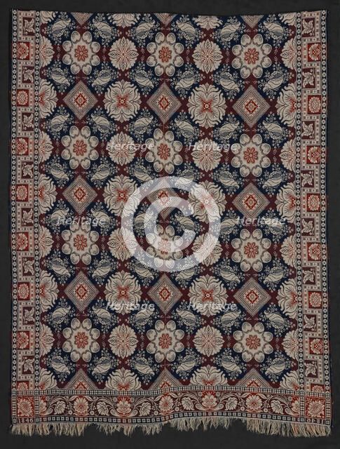 Bed Cover (Jacquard Coverlet), 1846. Creators: John LaTourette, Sarah LaTourette.