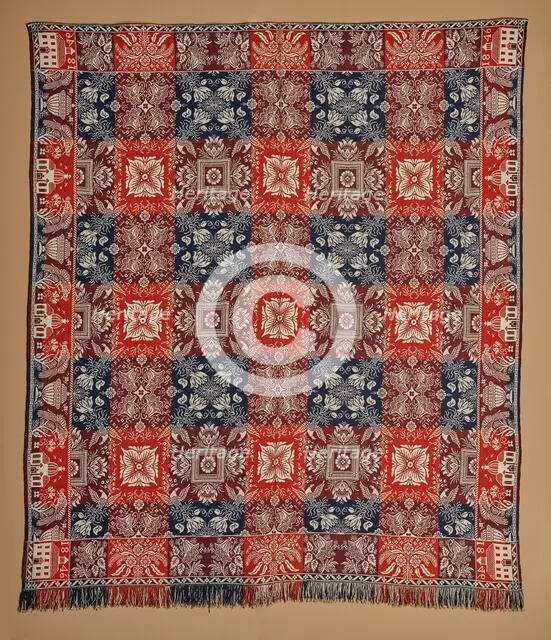 Bed Cover (Jacquard Coverlet), 1846. Creators: William Craig Sr., James Craig, William Craig Jr..